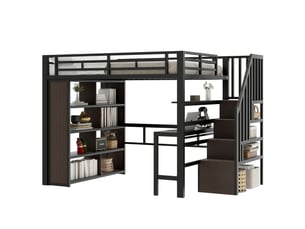 Lit mezzanine 140x200 cm <strong></strong>  <strong></strong> coloris noir
