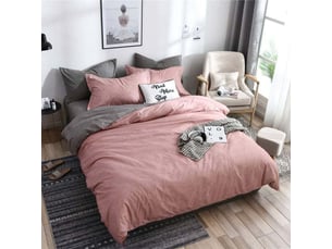 Housse de couette 2 personnes 220x240cm en microfibre tissu anti-rides, fermeture à glissière cachée lavable en machine à moins de 30°c