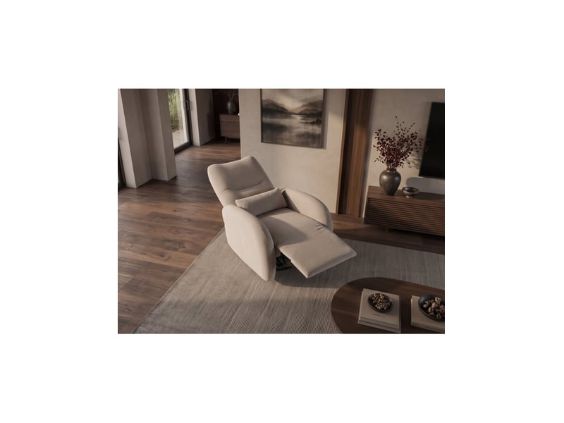  Fauteuil relax électrique relaxio - tissu beige - rotatif 360°  - Conforama D