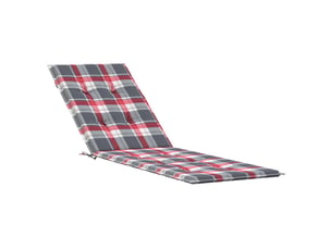 Coussin de chaise de terrasse carreaux rouge (75+105)x50x4 cm cf54220