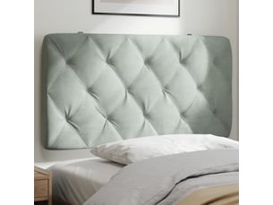 Coussin de tête de lit, coussin décoratif gris clair 100 cm velours shl36114