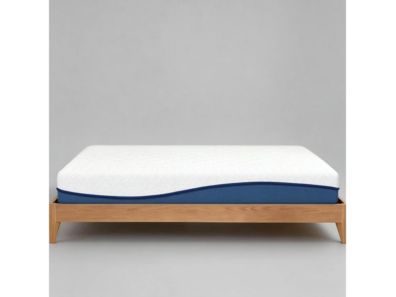  Matelas double à mémoire de forme 160x200 cm – blanc et bleu-vert – housse lavable, soutien équilibré  - Conforama B