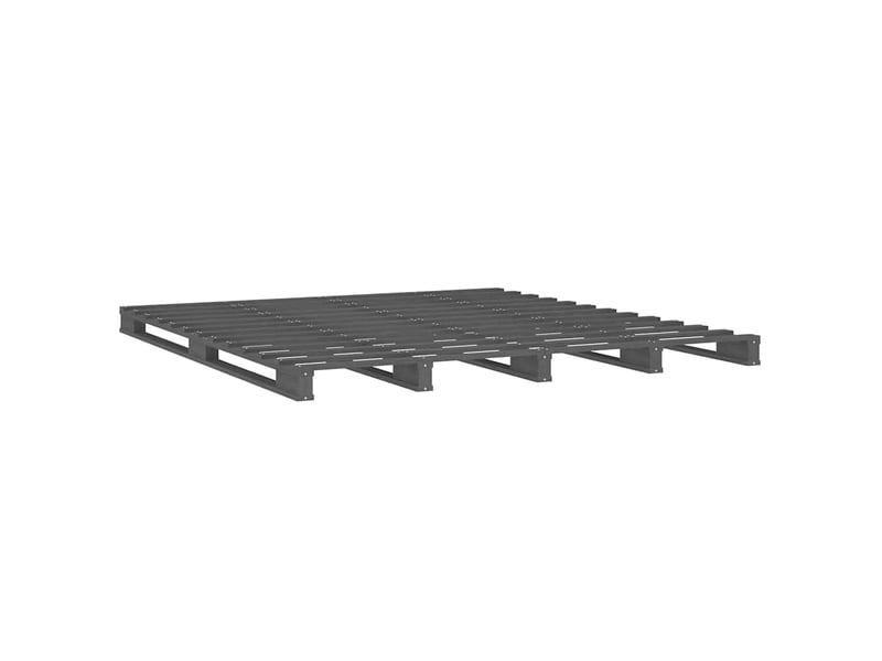  Lit double- lit adulte -  lit de palette sans matelas gris 120x200 cm bois massif  - Conforama C