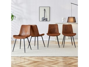 Chaise - ergonomique - tissumétal - marronnoir - pour salon et séjour