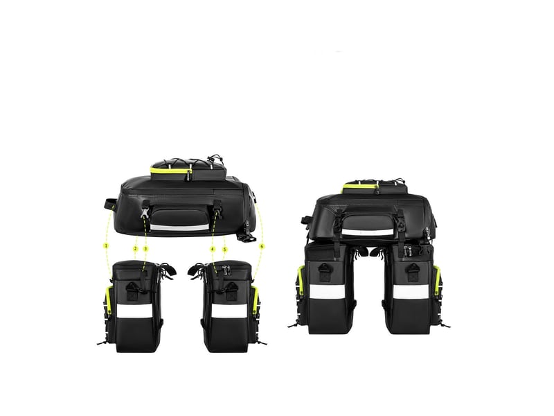  Sacoche de vélo arrière 3 en 1 – 53l, sac porte-bagages  - Conforama E
