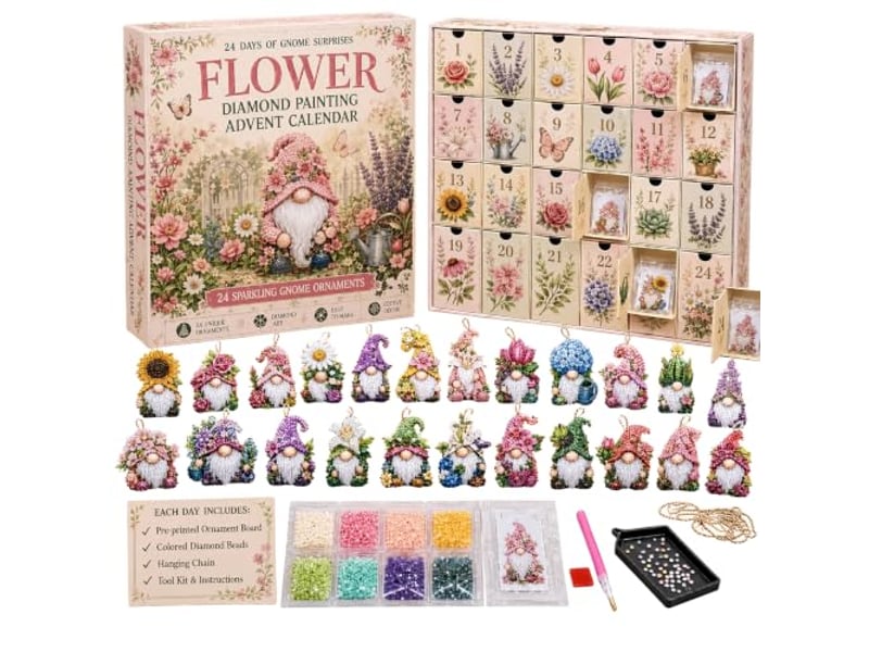  Calendrier de l'avent diamond painting 24 jours – pendentifs gnomes à réaliser soi-même-style 4  - Conforama A