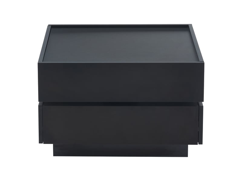 Table basse fonctionnelle pivotante à 360°, plateau rotatif, 2 étagères, rangement, noir, 60×60×38 cm - Conforama A