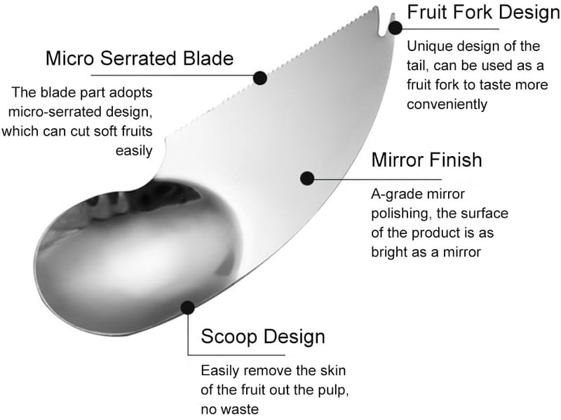  Cuillères à kiwi inox (lot de 4) – outils pratiques pour découper et déguster les fruits facilement et proprement  - Conforama E