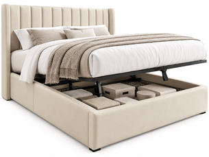 Lit coffre 160x200 cm YELENARO coloris beige