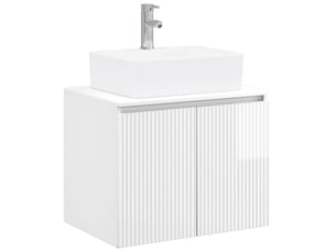 Ensemble de mobilier de salle de bain blanc brillant cf64591