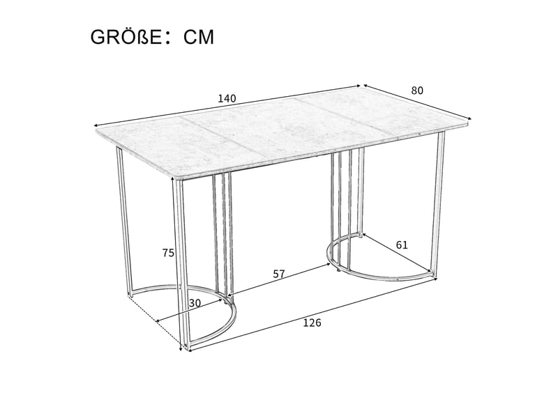  Ensemble table à manger et 6 chaises, en métal, 7 pièces, pour maison et appartement, mobilier fonctionnel pour intérieur  - Conforama E