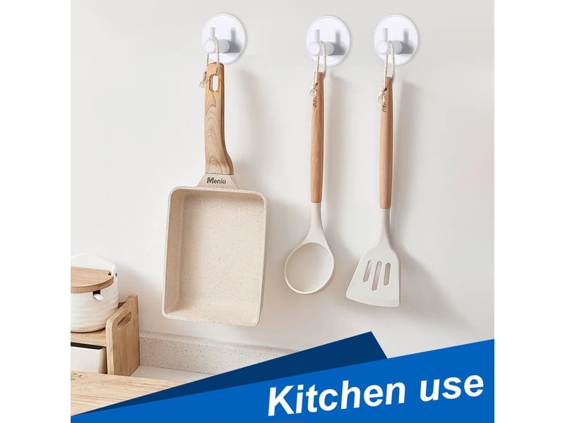 Crochet adhésif, mural de salle de bains, porte serviette auto-adhésifs pour la cuisine, le salon et le bureau(blanc 4pcs - réf. Szpb846292jjzj - Conforama C