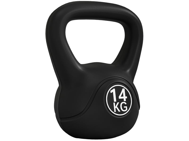  Kettlebell, haltère de 14 kg lestée de sable, pour débutants, noire  - Conforama A