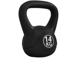 Kettlebell, haltère de 14 kg lestée de sable, pour débutants, noire