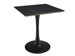Icare - ensemble n°3: table bistrot 70x70cm en céramique marbré noir