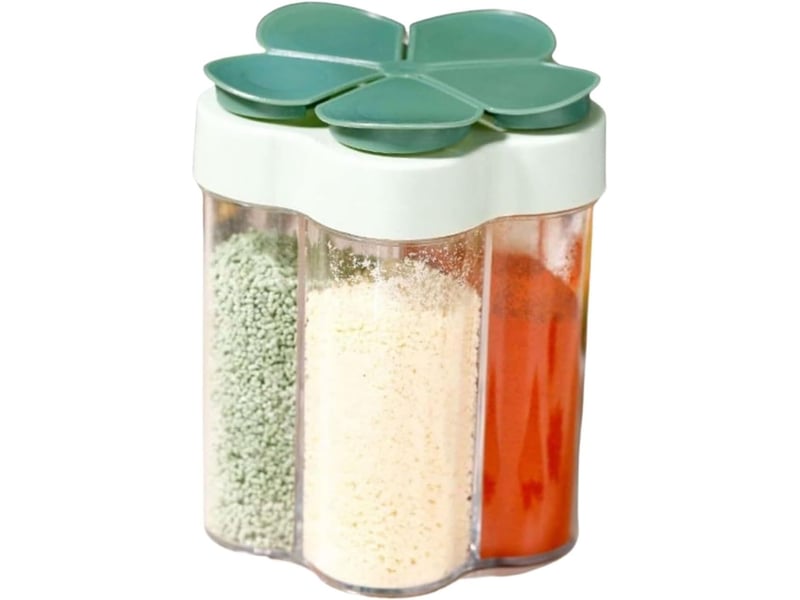  Boîte de rangement à condiments à 5 compartiments, boîte à épices - distributeur d'épices portable, récipient d'assaisonnement  - Conforama A