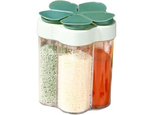 Boîte de rangement à condiments à 5 compartiments, boîte à épices - distributeur d'épices portable, récipient d'assaisonnement