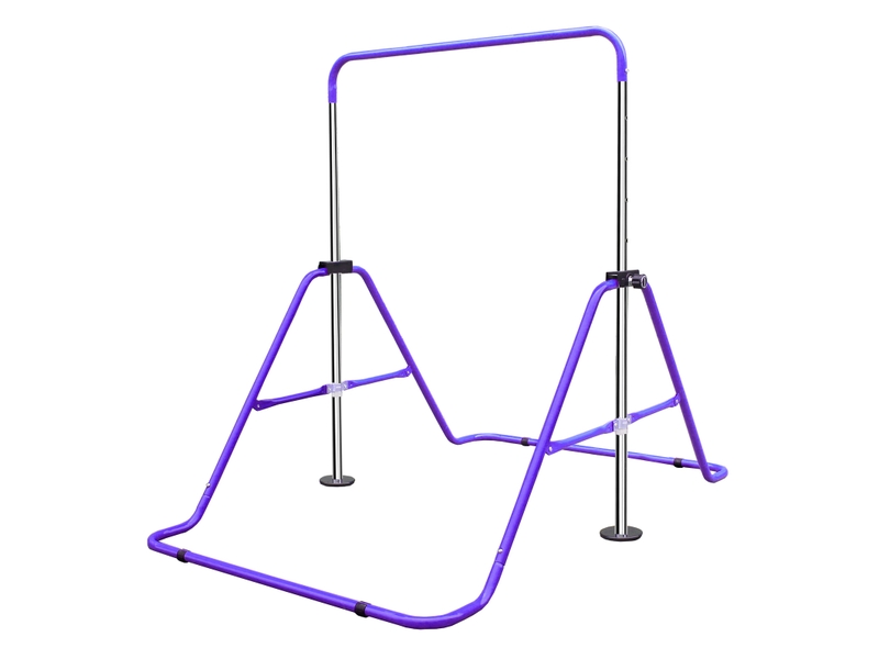  Barre de gymnastique pliable enfant, 145 x 100 x 130 cm, violette en fer, 5 hauteurs, usage intérieur  - Conforama C