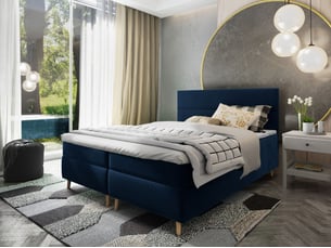 Lit avec rangement 180x200 cm <strong>MASSENO</strong> <strong></strong> coloris bleu