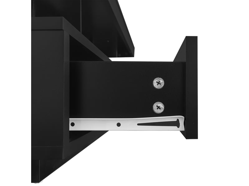 Table basse avec éclairage led 95x50x42,5 cm panneau de particules et verre table basse noire brillante - Conforama W