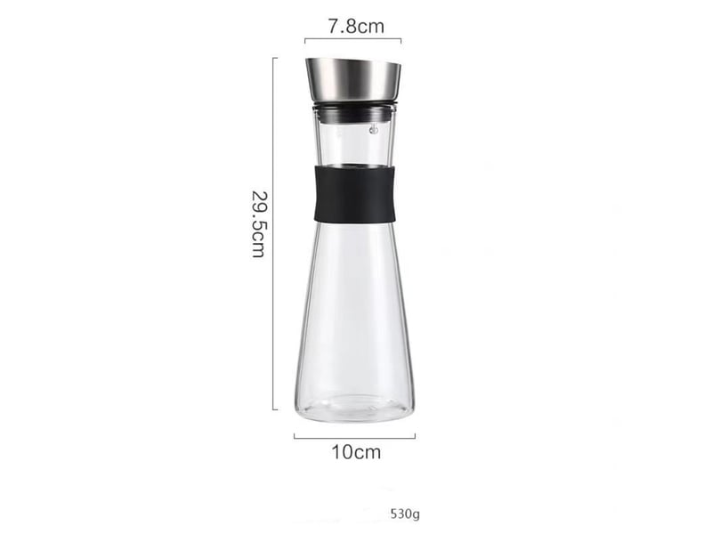  Carafe en verre,carafe en verre anti-carafe en verre de 1 litre avec couvercle à clapet en acier inoxydable  - Conforama B