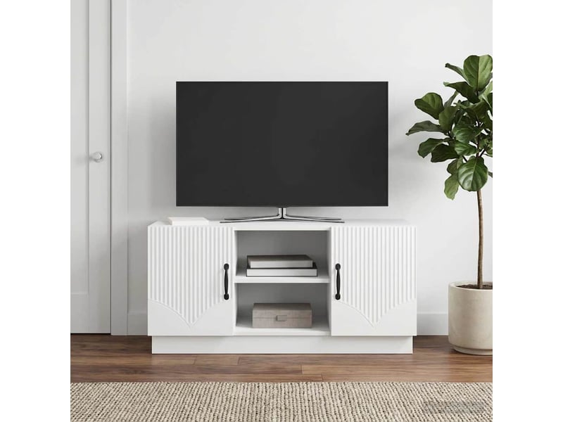  Meuble tv - banc tv - meuble de rangement blanc 102 x 34,5 x 47 cm bois d'ingénierie  - Conforama B