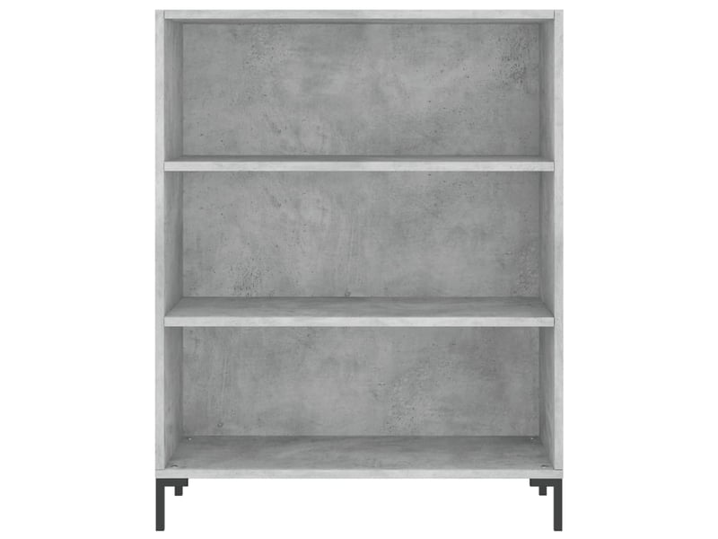  Bibliothèque, meuble de rangement salon gris béton 69,5x32,5x90 cm bois d'ingénierie  - Conforama D