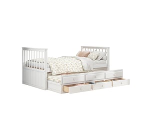Lit simple 90x200 cm BEAOK   coloris blanc