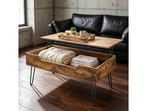 Table basse rectangulaire coloris bois foncé <strong>BEAOK</strong> <strong></strong> - 50 cmx95 cm