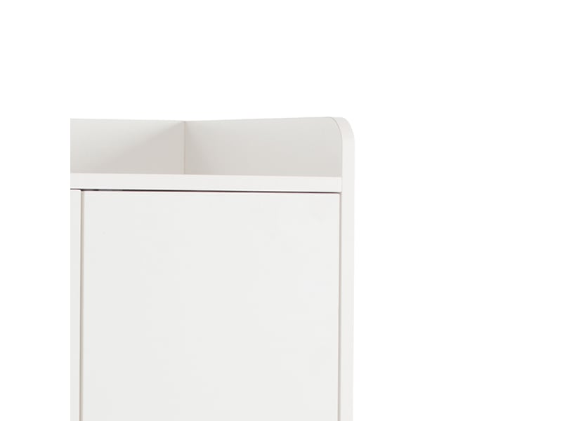  Meuble à chaussures 90x35x99 cm, armoire de rangement blanche avec étagères modulables, design contemporain pour entrée ou salon, poids 35,2 kg  - Conforama R
