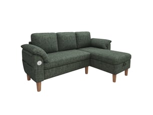Canapé d'angle panoramique convertible <strong></strong> <strong>OPULERANE TRADING LTD</strong> 3 places Textilène vert avec coffre de rangement