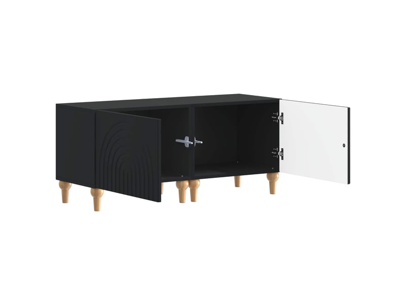  Meuble tv - banc tv - meuble de rangement noir bois d'ingénierie  - Conforama C