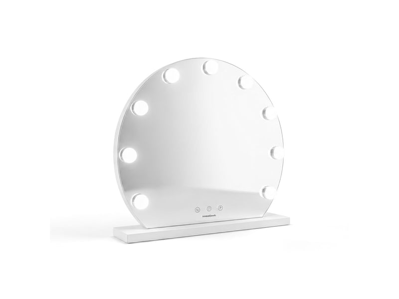  Miroir de coiffeuse hollywood, 9 ampoules led, 3 tons de lumière, intensité réglable, contrôle tactile innovagoods  - Conforama A
