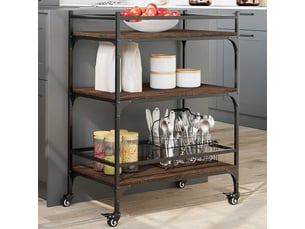 Desserte de cuisine, chariot de rangement chêne marron 65x40x86,5 cm bois d'ingénierie