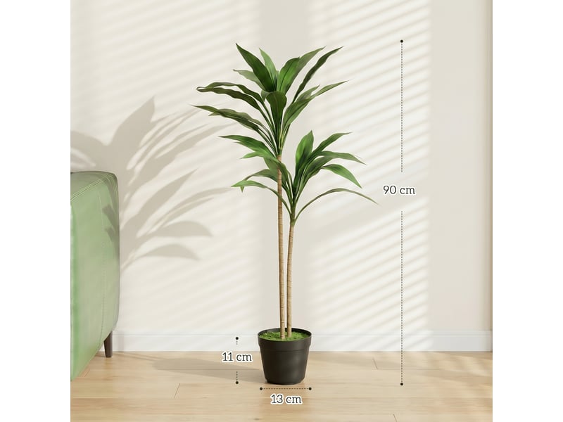  Cordilinéa artificielle, 29 feuilles, branches flexibles, verte  - Conforama E