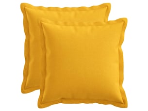 Lot de 2 coussins, coussins décoratifs houten jaune clair lin synthétique cf56502