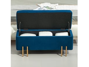Banquette lit convertible couchage Occasionnel <strong>FLORAGRACE</strong> <strong></strong> bleu
