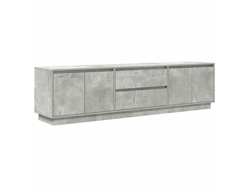 Meuble tv - banc tv - meuble de rangement avec lumières led gris béton 193,5x41x50 cm - Conforama C