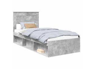 Lit simple 90x190 cm coloris gris