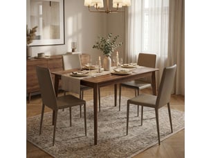 Lot de 4 chaises de salle à manger empilables en similicuir arianna - gris tourterelle