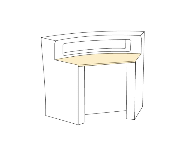  Étagère courbée de bar en hpl résistant design premium hangar - blanc  - Conforama B