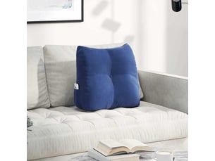Coussin de dos, coussin de dossier bleu police 45 x 24 x 50 cm velours cf54567