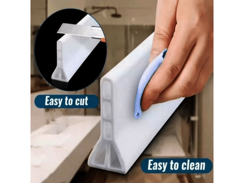  Pare-éclaboussures de porte de douche de 10 cm de haut, pare-éclaboussures de douche pliable de 200 cm (blanc).  - Conforama C
