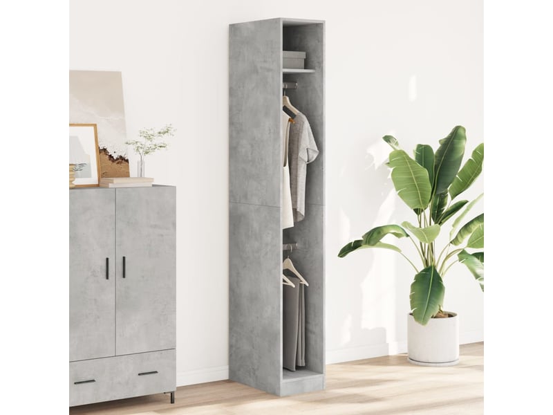  Garde-robe, armoire de rangement gris béton 30x50x200 cm bois d'ingénierie shl31523  - Conforama C