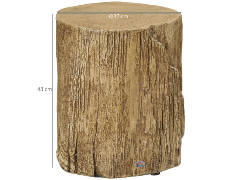  Table d'appoint style souche d'arbre – chevet, 4 pieds réglables, étanche, 37×37×43 cm, salon et chambre  - Conforama C