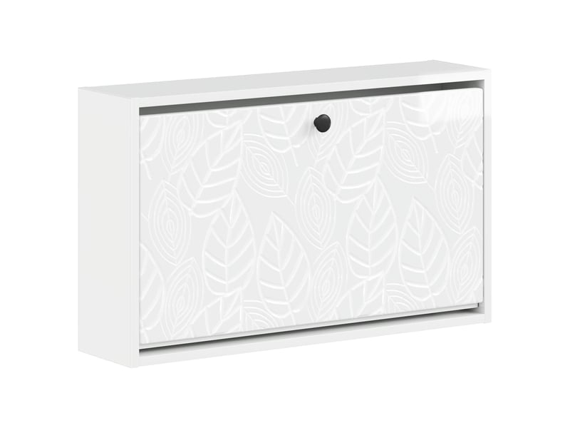  Meuble à chaussures mural, armoire à chaussures delft 71x17x43 cm blanc brillant  - Conforama A