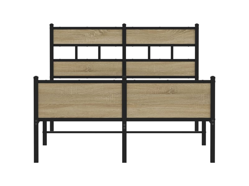  Lit double- lit adulte -  cadre de lit sans matelas chêne sonoma 120x200 cm  - Conforama C