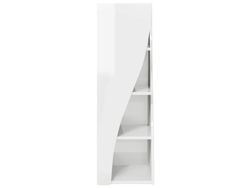  Meuble d'angle, meuble de rangement salon 32x32x102cm bois d'ingénierie blanc brillant  - Conforama E
