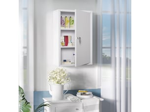 Armoire à pharmacie murale verrouillable en acier blanc 40x18x60 cm