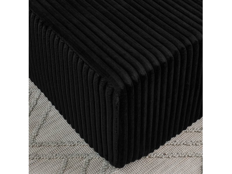  Canapé droit convertible 2 places en velours côtelé noir avec porte-gobelet et poche latérale, pour votre salon  - Conforama D
